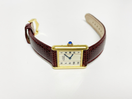 Must de Cartier Tank Quartz Gold Roman Dial Midsize Incl Cartier Garantie