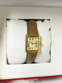 Must de Cartier Tank Midsize Quartz Ivory Roman Dial - Taupe