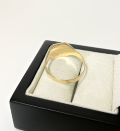 14 K Massief Gouden Heren Zegelring (glad) - 7,3 g / Mt 22,75