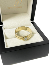 Aller Spanninga 14 Karaat Gouden Bandring 0.25 ct Diamant G-VVS