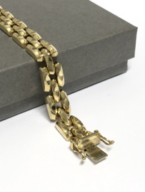 14 K Gouden Fantasie Schakel Armband - 19 cm / 21,95 g