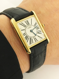 Cartier  Vermeil Tank Quartz Inclusief Doos en Certificaat  - Dames Polshorloge