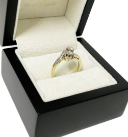 Gouden Slagring Toi et Moi 0.46 ct Briljant Geslepen Diamant D/IF