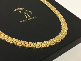 14 K Gouden Fantasie Schakel Collier - 48 cm / 40,7 g