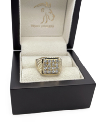 14 Karaat Gouden Heren Ring ca 0.50 ct Briljant Geslepen Diamant H/VS2-SI