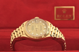 Rolex Oyster Perpetual Datejust Dames Polshorloge 18 K Goud - Diamant