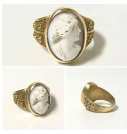 18 Karaat Antiek Gouden Camee Ring  7,9 g - Spanje / Ca 1900