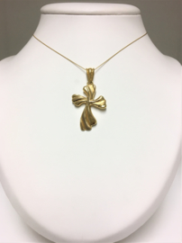 18 K Gouden Hanger - Kruis (bewerkt)