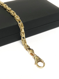 14 K Gouden Konings Armband Byzantijns - 21,5 cm / 4 mm / 18 g