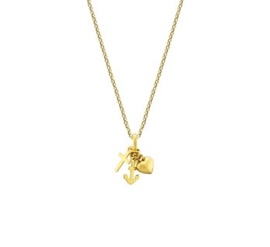 14 K Gouden Collier Geloof, Hoop en Liefde (Verstelbaar) -  41 + 4 cm