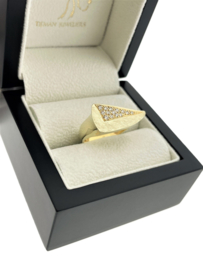 Charisma 14 Karaat Gouden Design Ring Asymmetrisch Model 0.19 ct Diamant