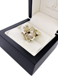 14 Karaat Gouden Fantasie Ring Zoetwater Parels