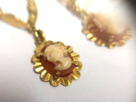18 K Antiek Gouden Camee Oorhangers - Datering ca 1910