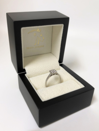 18 K Witgouden Rozet Ring 0.29 crt Briljantgeslepen Diamant H / VS2