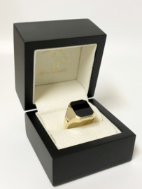 14 K Gouden Heren Zegelring (8-Kant) - Onyx / 9,22 g