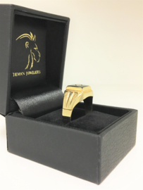 Antieke  Zegelring Onyx Briljant Geslepen Diamant
