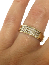 14 Karaat Gouden Bandring 0.50 ct Briljant Geslepen Diamant H/SI