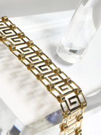 18 K Gouden Schakel Armband Meander Versace Motief - 19,5 cm / 16,73 g