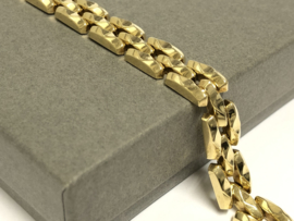 14 K Gouden Fantasie Schakel Armband - 19 cm / 21,95 g