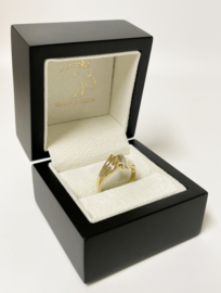 14 K Gouden Fantasie Ring Briljant Geslepen Diamant