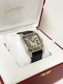 Cartier Santos 100 XL White Gold Diamond Anniversary 1904-2004