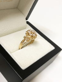 18 K Gouden Rozet Ring 0.70 Crt Briljant Geslepen Diamant H/I - VS2
