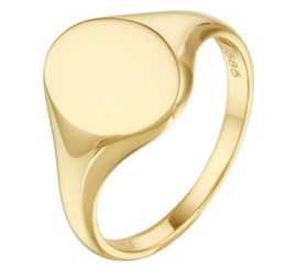 14 K Gouden Dames Zegelring Graveer Ring - Mt 17.25