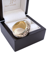 Vintage Massief 10 Karaat Heren 'Class Ring' Blauw  Spinel / Diamant