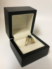 14 K Antiek Gouden Ring Facetgeslepen Hematiet