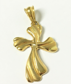 18 K Gouden Hanger - Kruis (bewerkt)