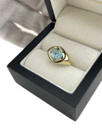 18 Karaat Gouden Fantasie Ring Ruitvormig Topaas / Onyx