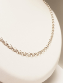 Zilveren Jasseron Schakel Collier - 70 cm / 4 mm