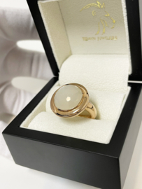 AL CORO 18 K Rosé Gouden Ring Roos Geslepen Maansteen - 12,87 g