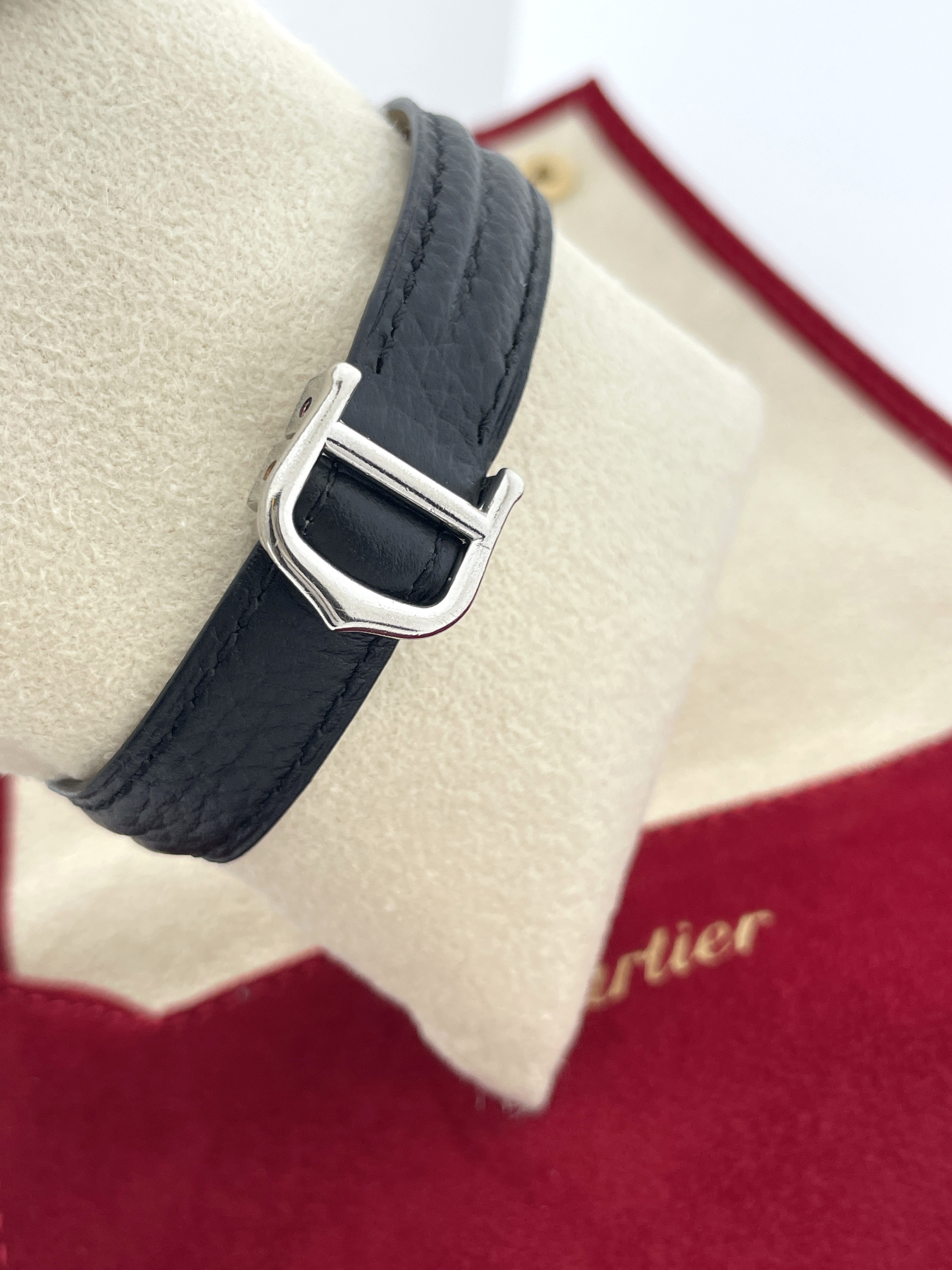Must de Cartier 21 Black Calf Strap Small Model Staal Incl Travel Pouch/Papers - Garantie