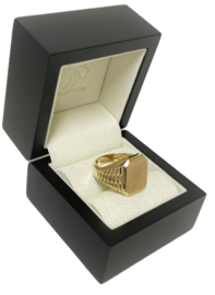 14 Karaat Gouden Heren Zegelring Model Rolex / 8-Kant
