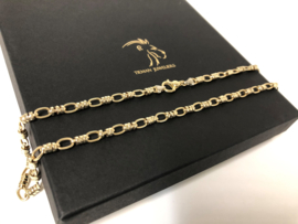 14 Karaat Bicolor Gouden Schakel Ketting - 51 cm / 30,1 g / 4,5 mm