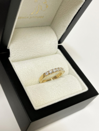 14 K Massief Gouden Rijring Half Memoire Ring 0.50 crt Diamant - G / VS1