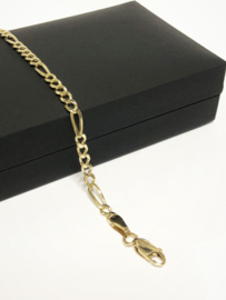 14 K Gouden Figaro Schakel Armband - 19 cm / 4,74 g