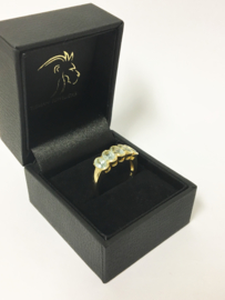 14 K Gouden Ring Ovaal Geslepen Baby Sky Blue Topaz