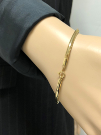 18 K Gouden Fantasie Schakel Armband - 20 cm / 6,72 g / 3 mm