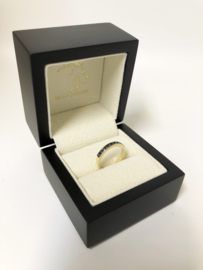 14 K Gouden Rijring / Pink Ring Prinses Geslepen Saffier