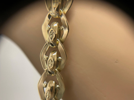 Antiek Handvervaardigd 14 K Gouden Schakel Armband - 20 cm / 11,2 g