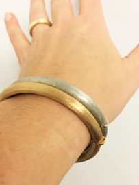 18 K Rosé Gouden Slaven Armband ( gematteerd )