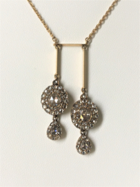 14 K Antiek Gouden Anker Collier 2.5 crt Roosgeslepen Diamant  ca 1920