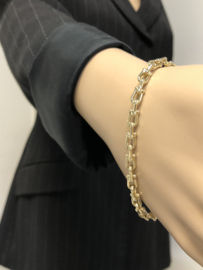 14 K Gouden Schakel Armband Harpschakel - 19,5 cm