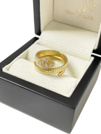 18 Karaat Gouden Slangen Ring ca 0.20 ct Diamant - 8 g