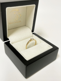14 K Gouden Solitair Ring 0.10 crt Briljant Geslepen Diamant - H / VS1