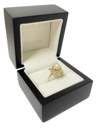 14 Karaat Antiek Gouden Fantasie Ring Cultivé Zoetwater Parel