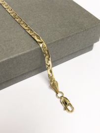 14 K Gouden Gourmet Schakel Armband (gewalst) - 21 cm / 7,1 g