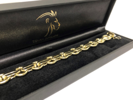 14 K Gouden Fantasie Schakel Armband - 20 cm / 28,5 g